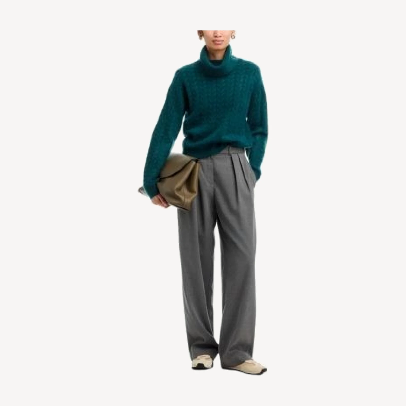 Theory Cozy Cable Airy Cashmere Turtleneck