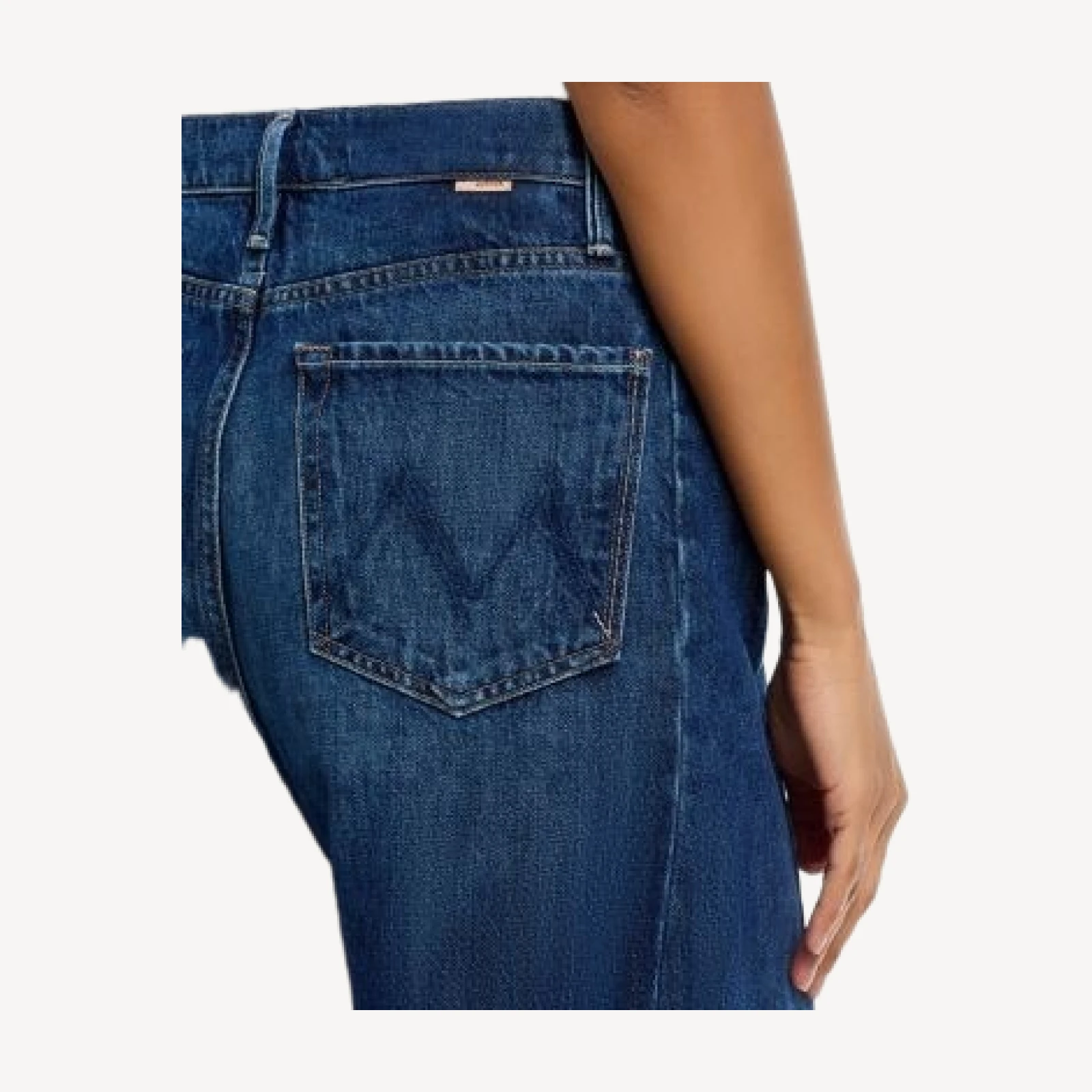 Mother The Halfpipe High Rise Bermuda Fray Jean Shorts in Did You Bring Me Anything