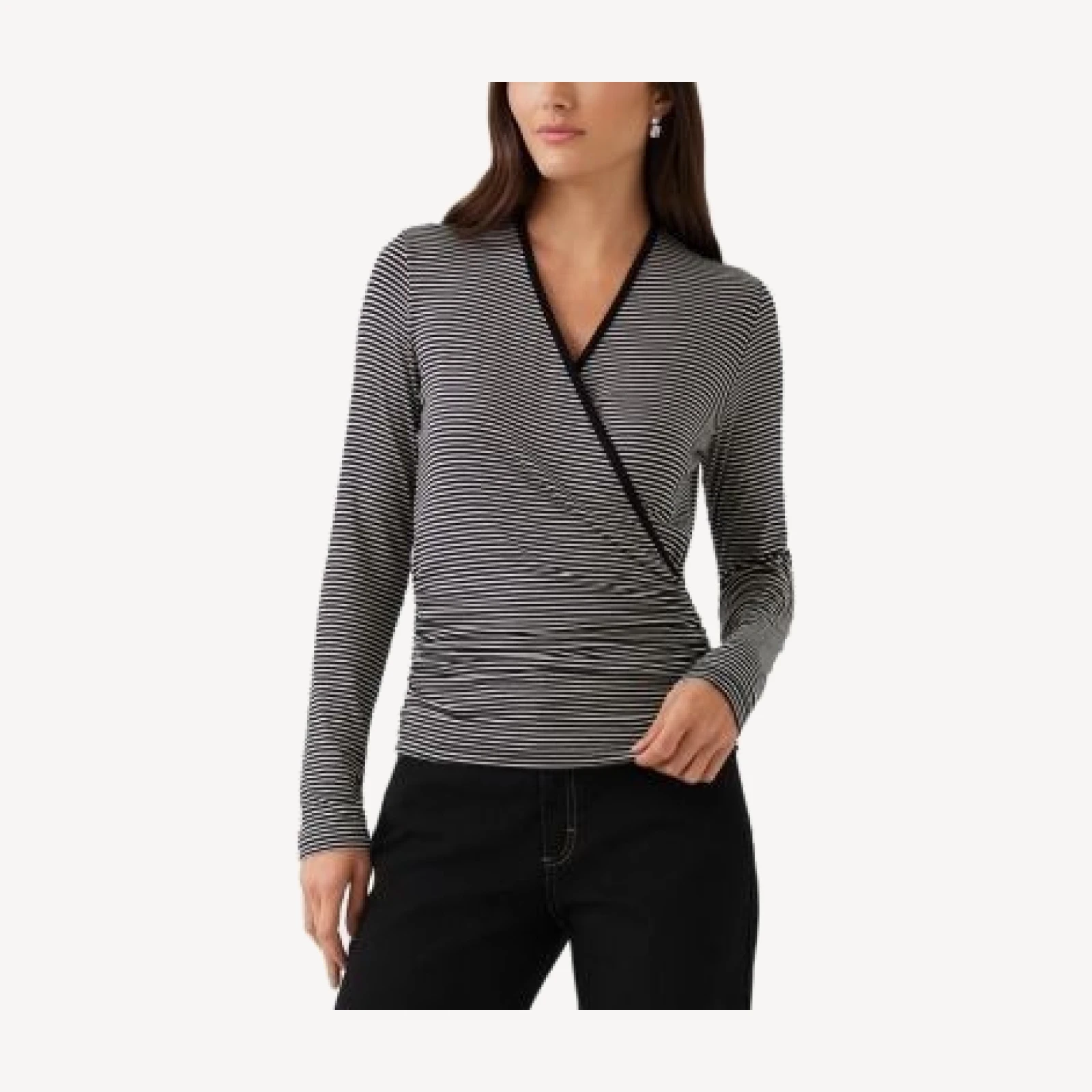 Karen Kane Crossover Neck Side Shirred Top