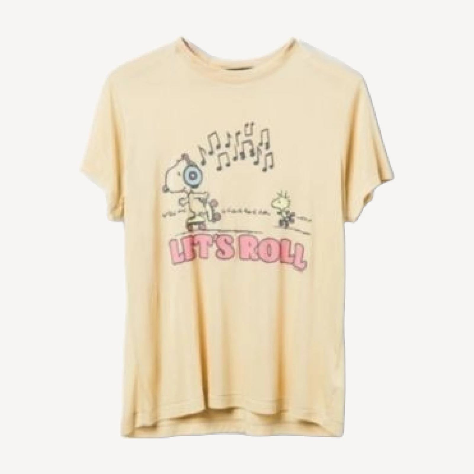 Junk Food Clothing Women's Peanuts Let's Roll Vintage-like Tissue Tee