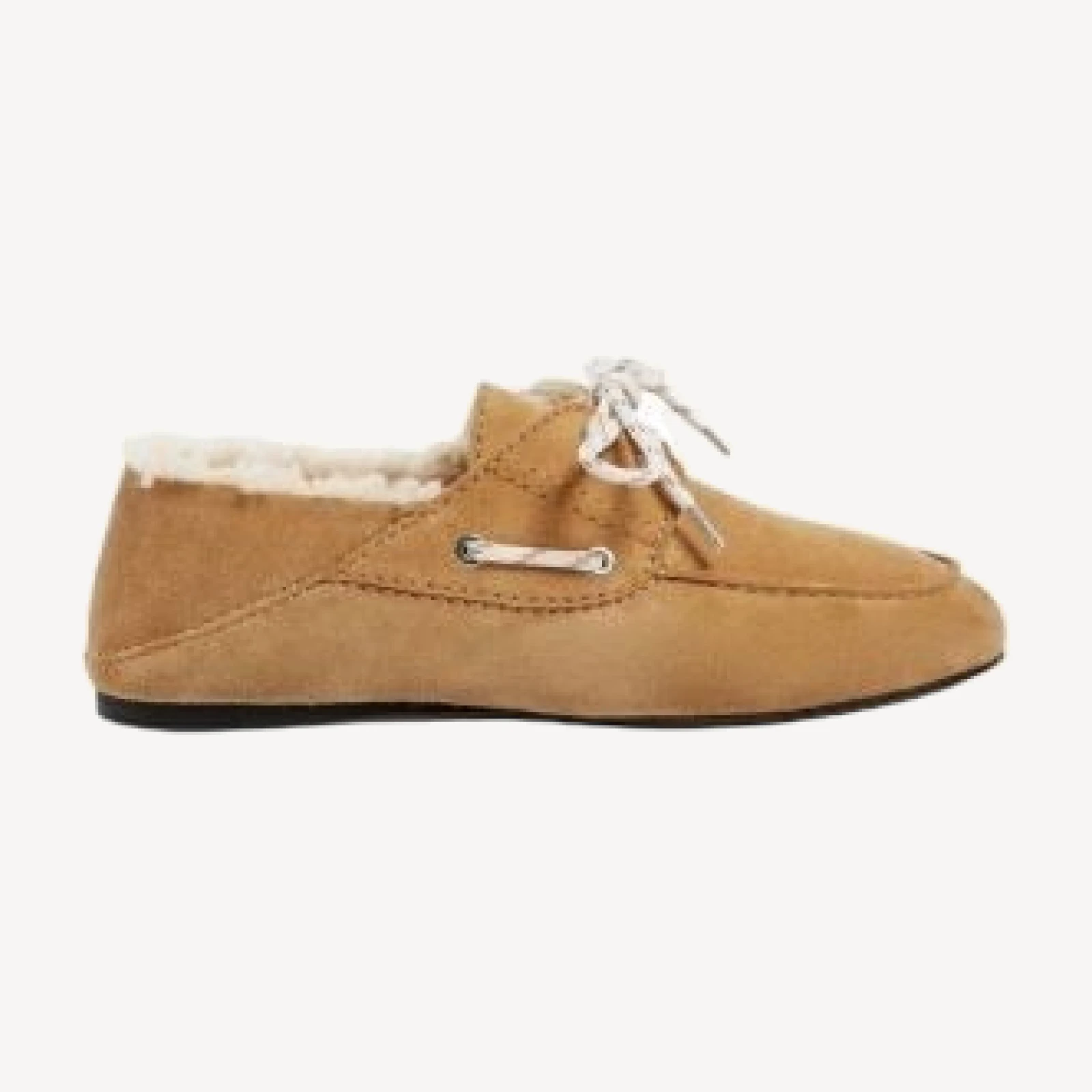 Sandro Women's Suede Shearling Lined Boat Shoes