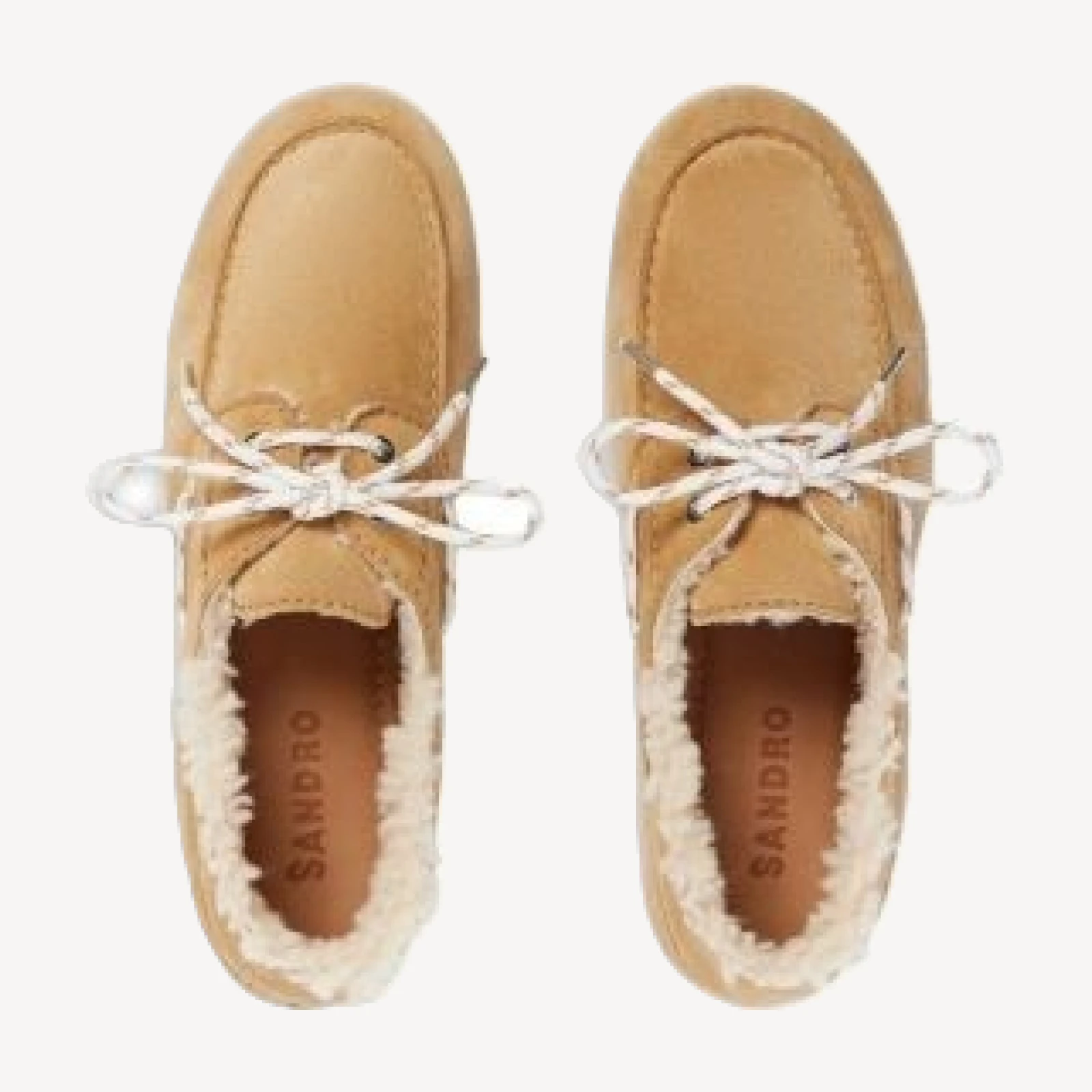 Sandro Women's Suede Shearling Lined Boat Shoes