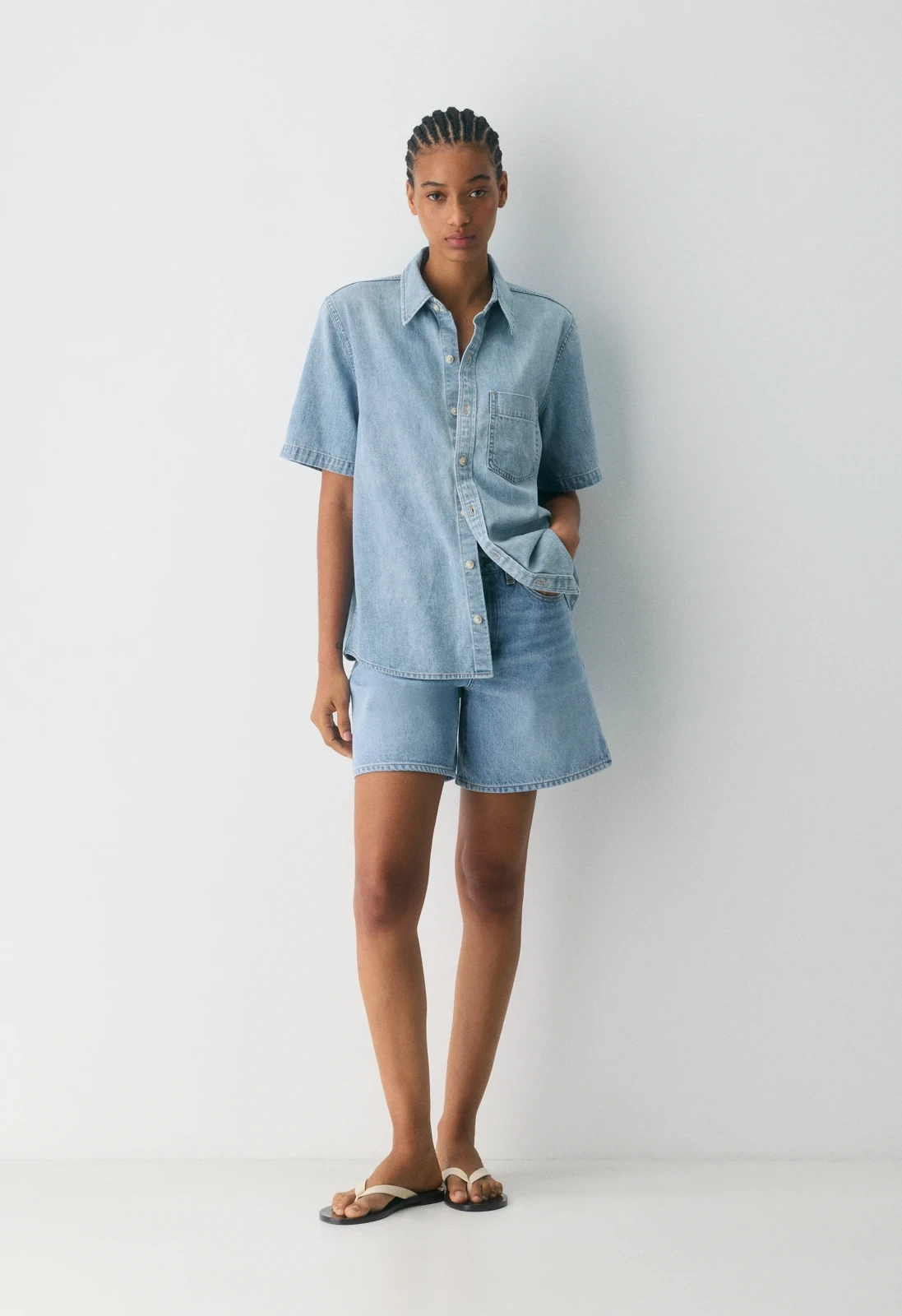 Denim Forum The '90s Vintage Shortsleeve Denim Shirt