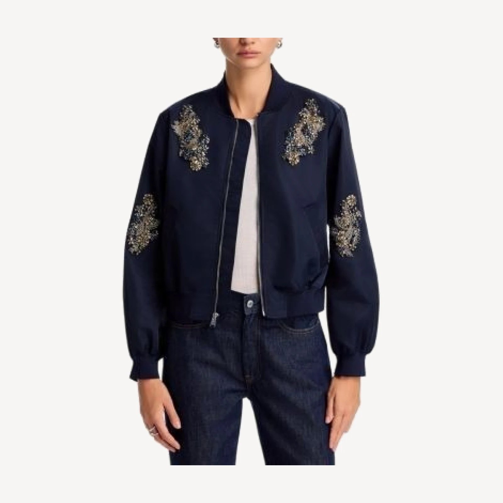 Cinq a Sept Crystal Garden Talulla Bomber Jacket