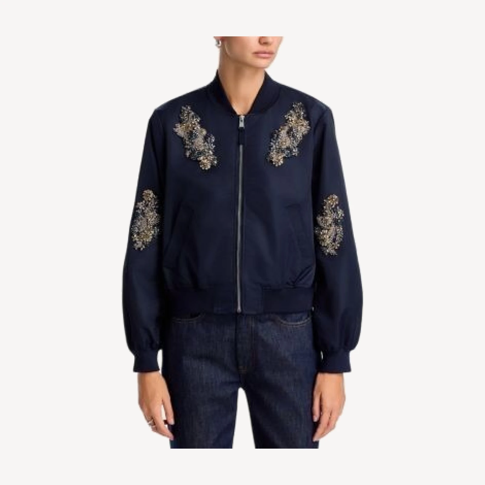 Cinq a Sept Crystal Garden Talulla Bomber Jacket