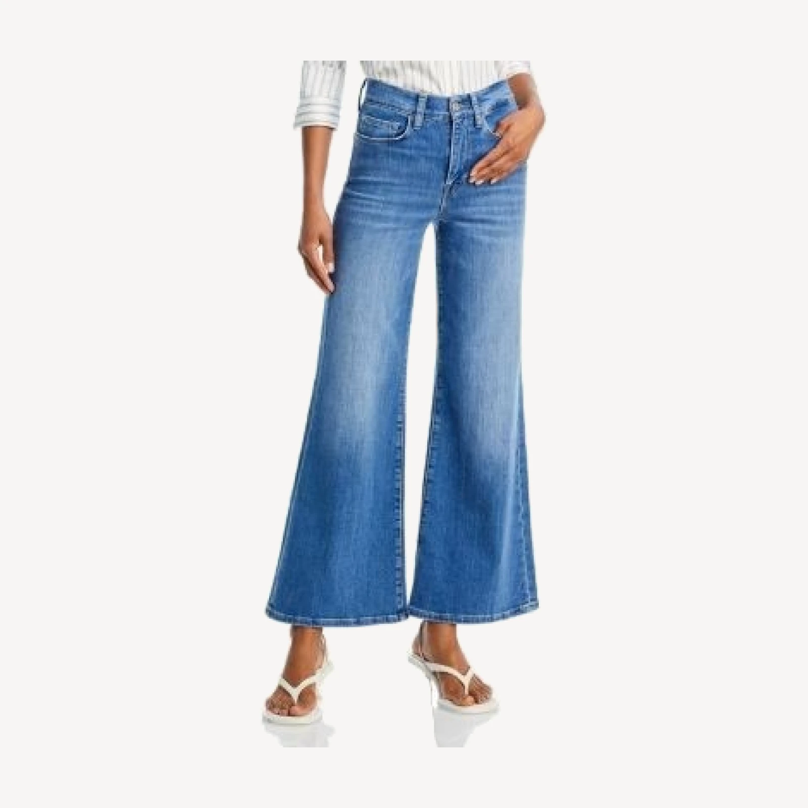 Frame Le Slim Palazzo High Rise Wide Leg Jeans in Drizzle