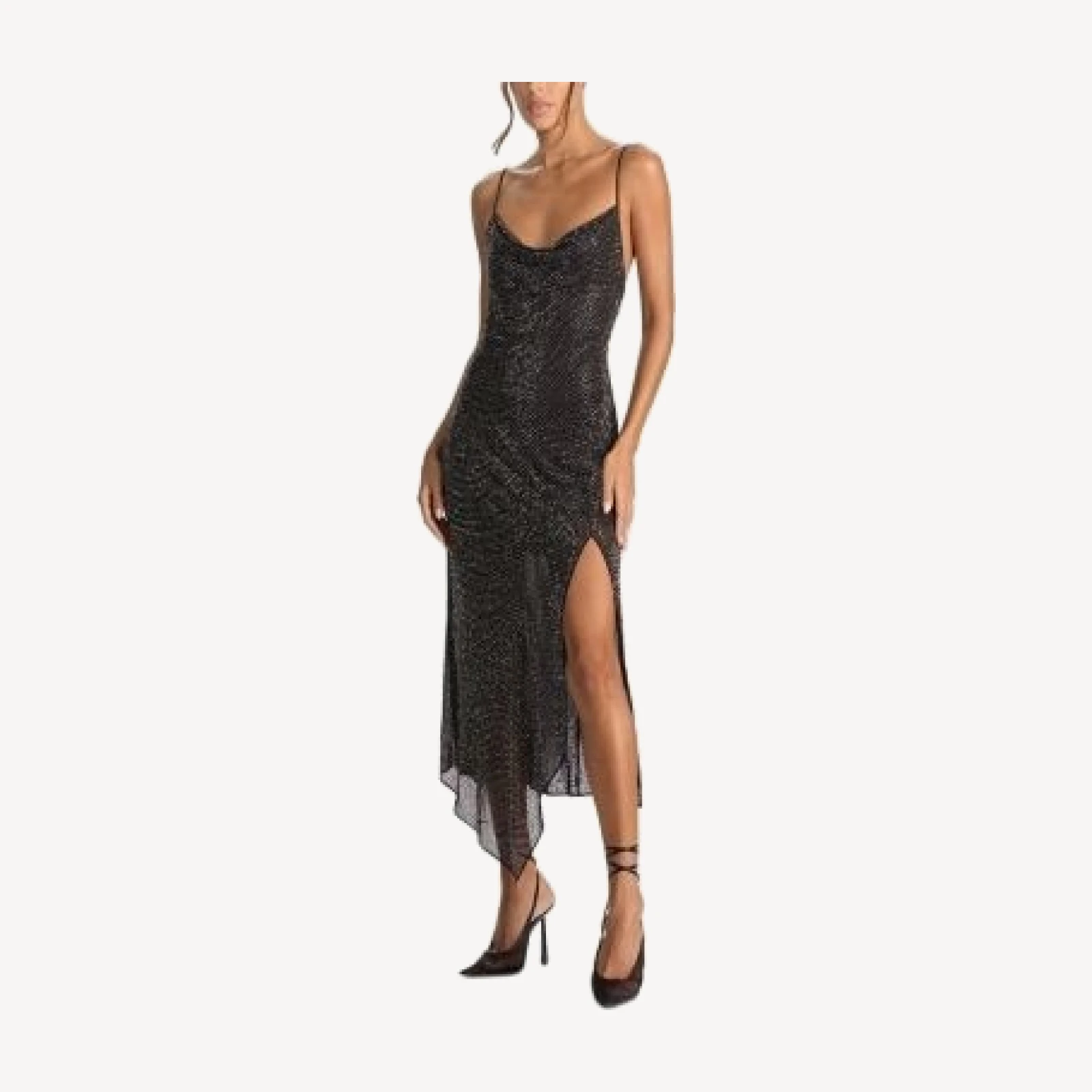 Alice and Olivia Harmony Embellished Draped Midi Dress