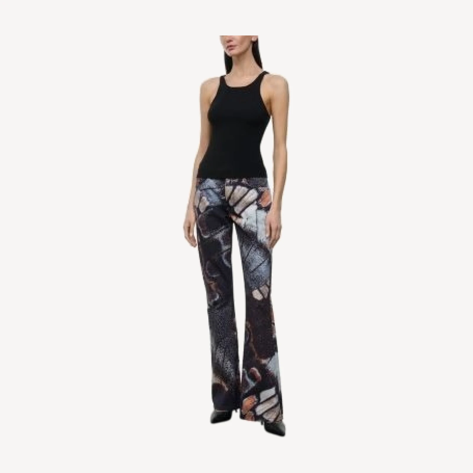 Staud Franky Mid Rise Flare Jeans in Butterfly Sky