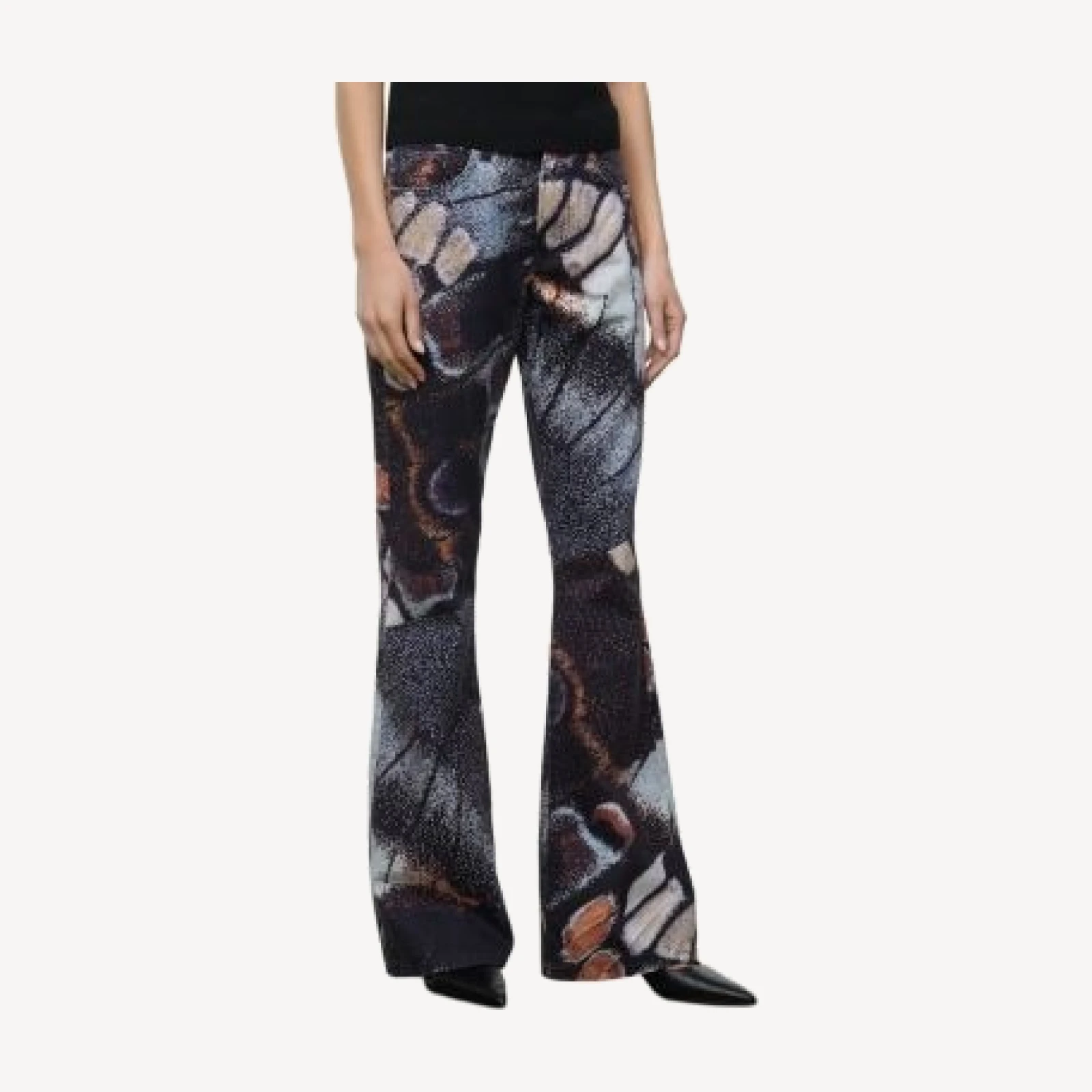 Staud Franky Mid Rise Flare Jeans in Butterfly Sky