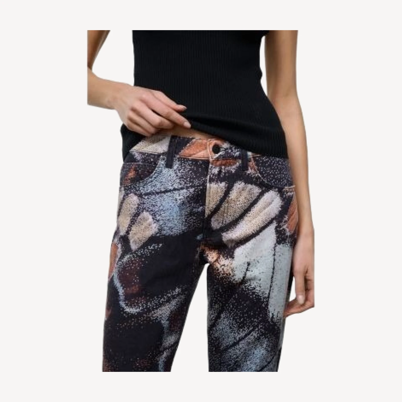 Staud Franky Mid Rise Flare Jeans in Butterfly Sky