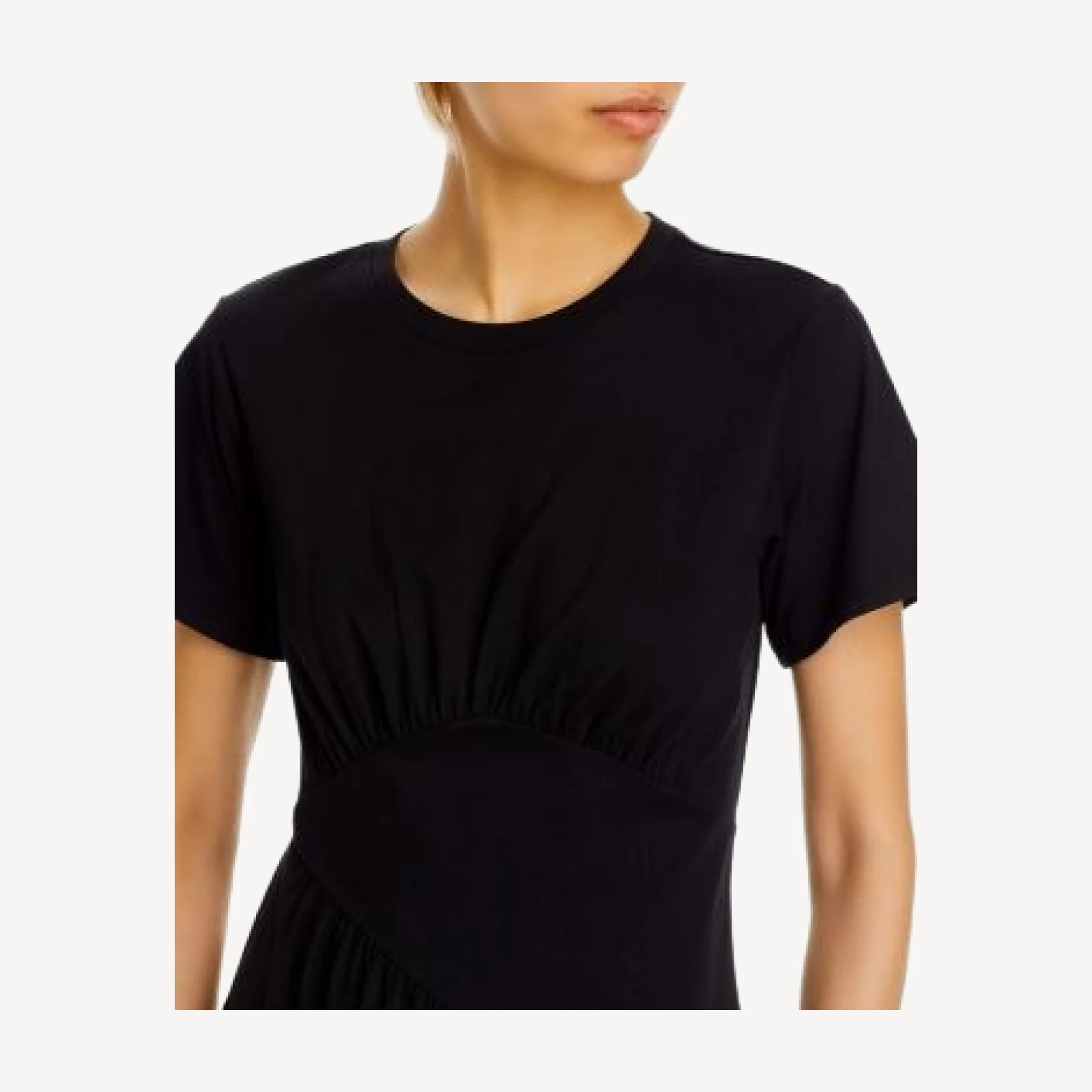 Frame Gathered Seam Short Sleeve Dress