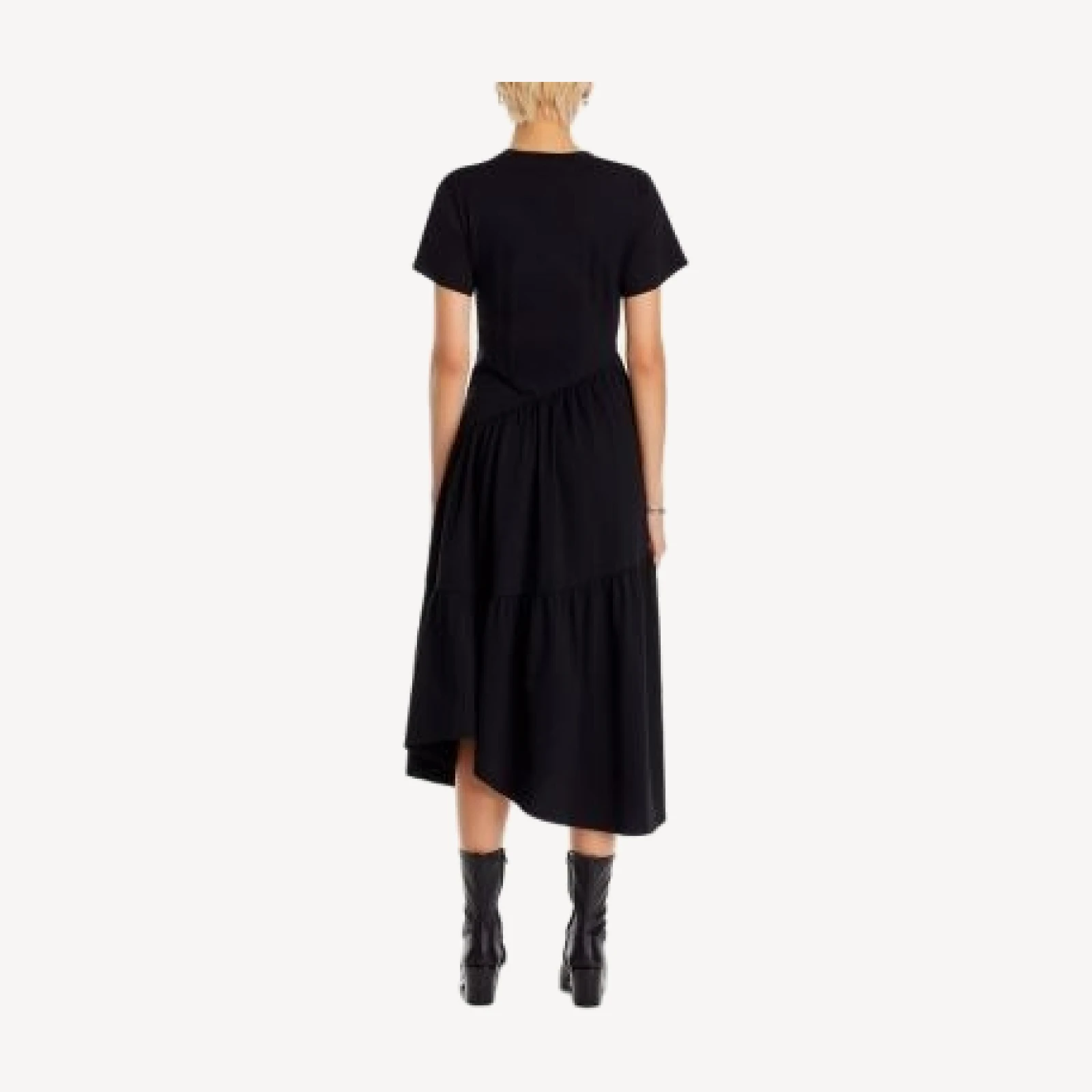 Frame Gathered Seam Short Sleeve Dress