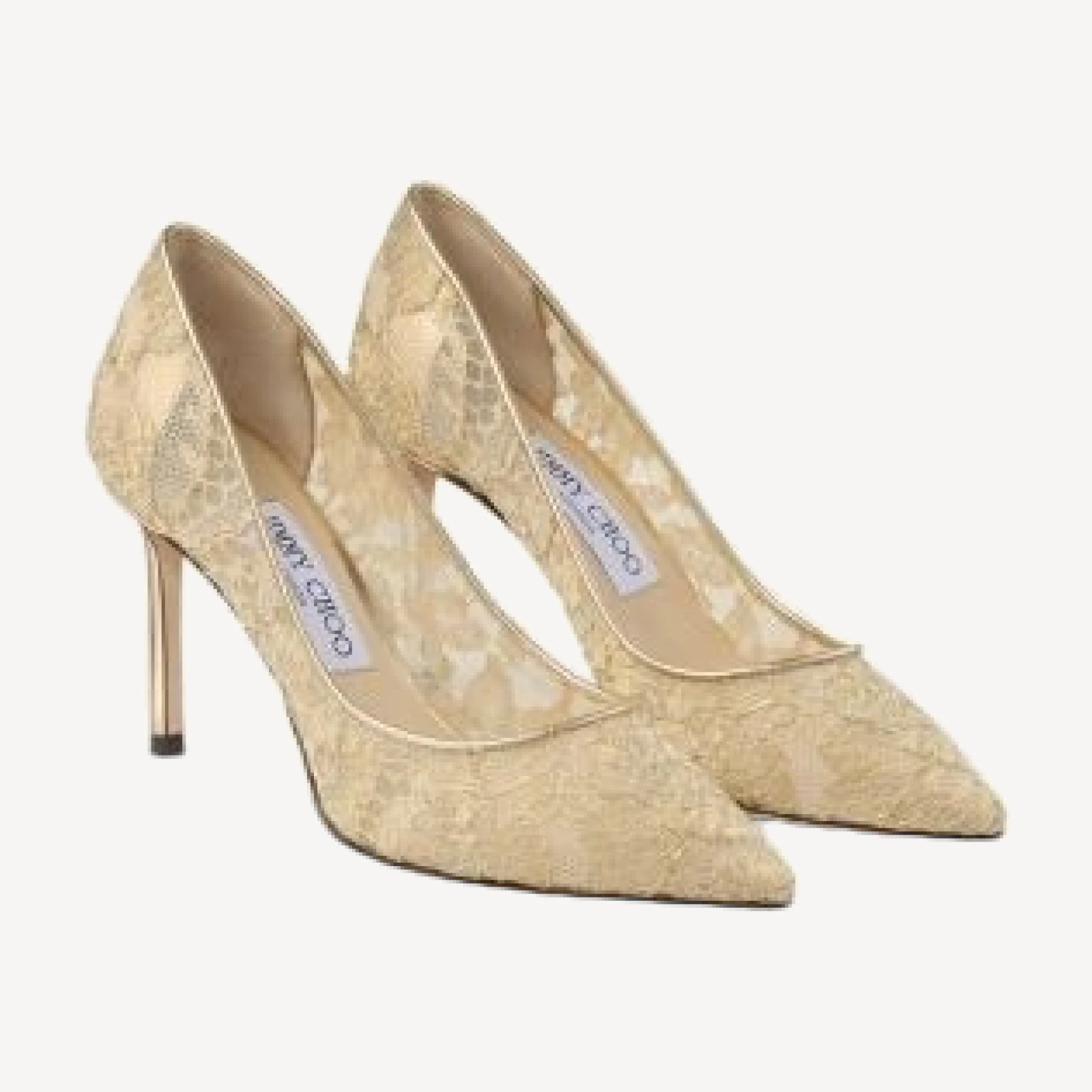 Jimmy Choo Women's Romy 85 Metallic Lace Stiletto Pumps