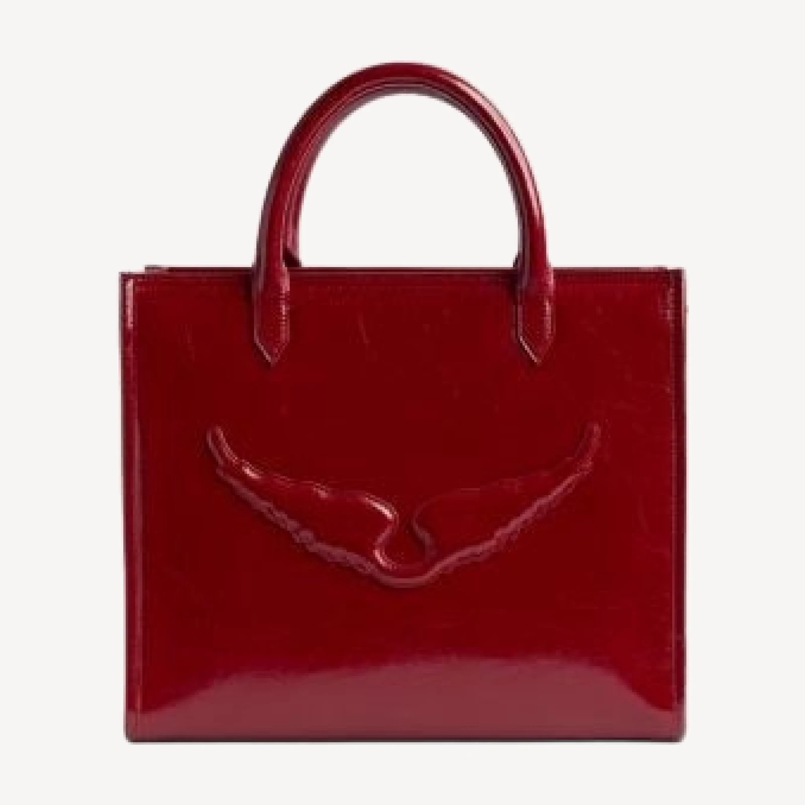 Zadig & Voltaire Angel Tote Crinkled Patent Leather Tote