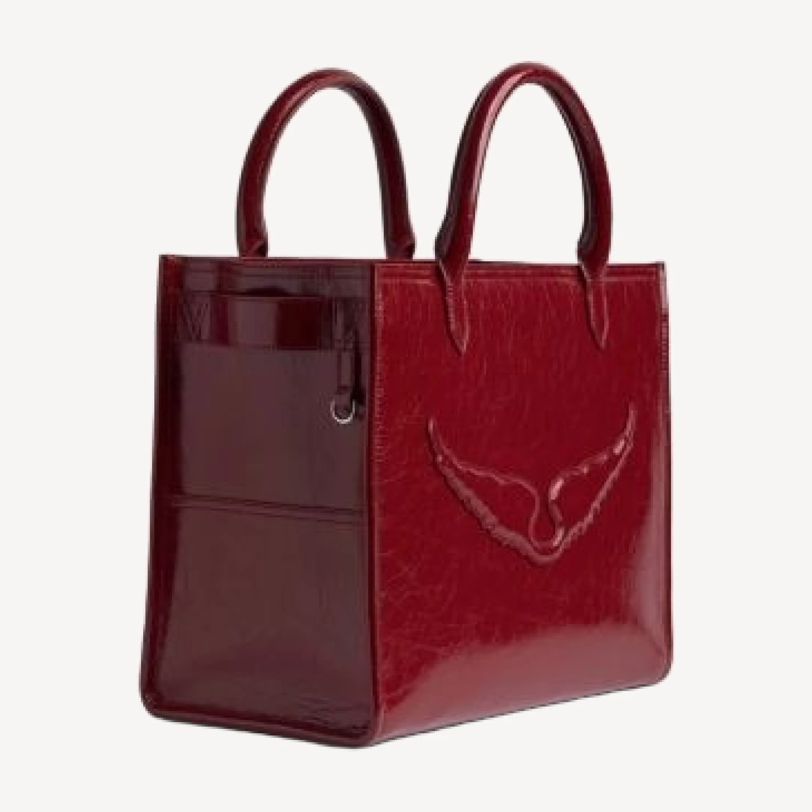 Zadig & Voltaire Angel Tote Crinkled Patent Leather Tote