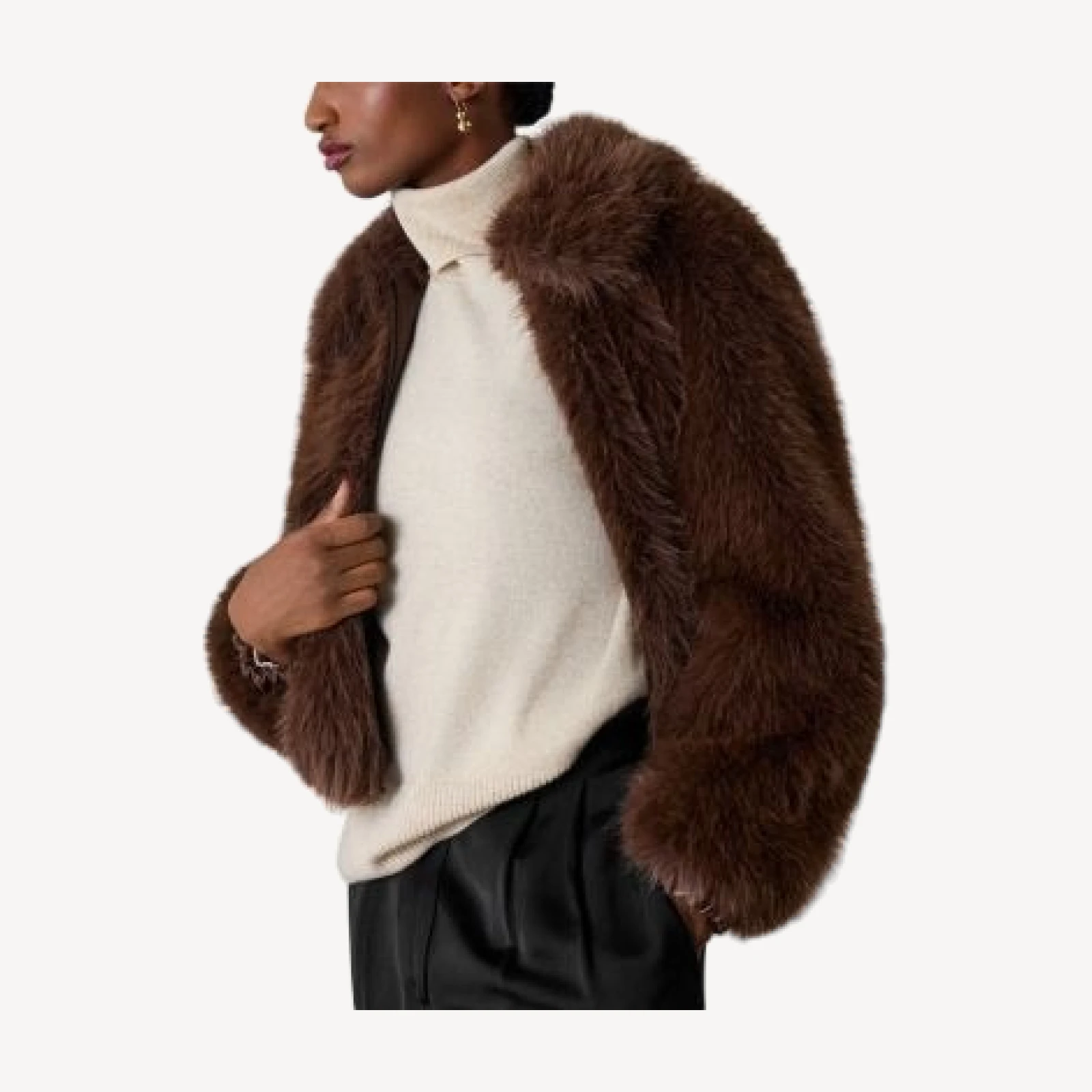 Whistles Short Faux Fur Coat