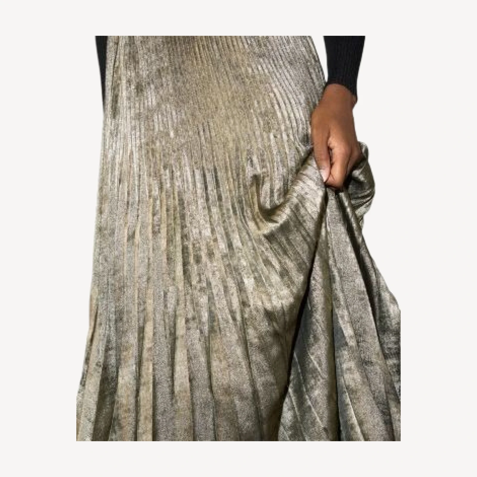 Whistles Metallic Pleated Midi Skirt