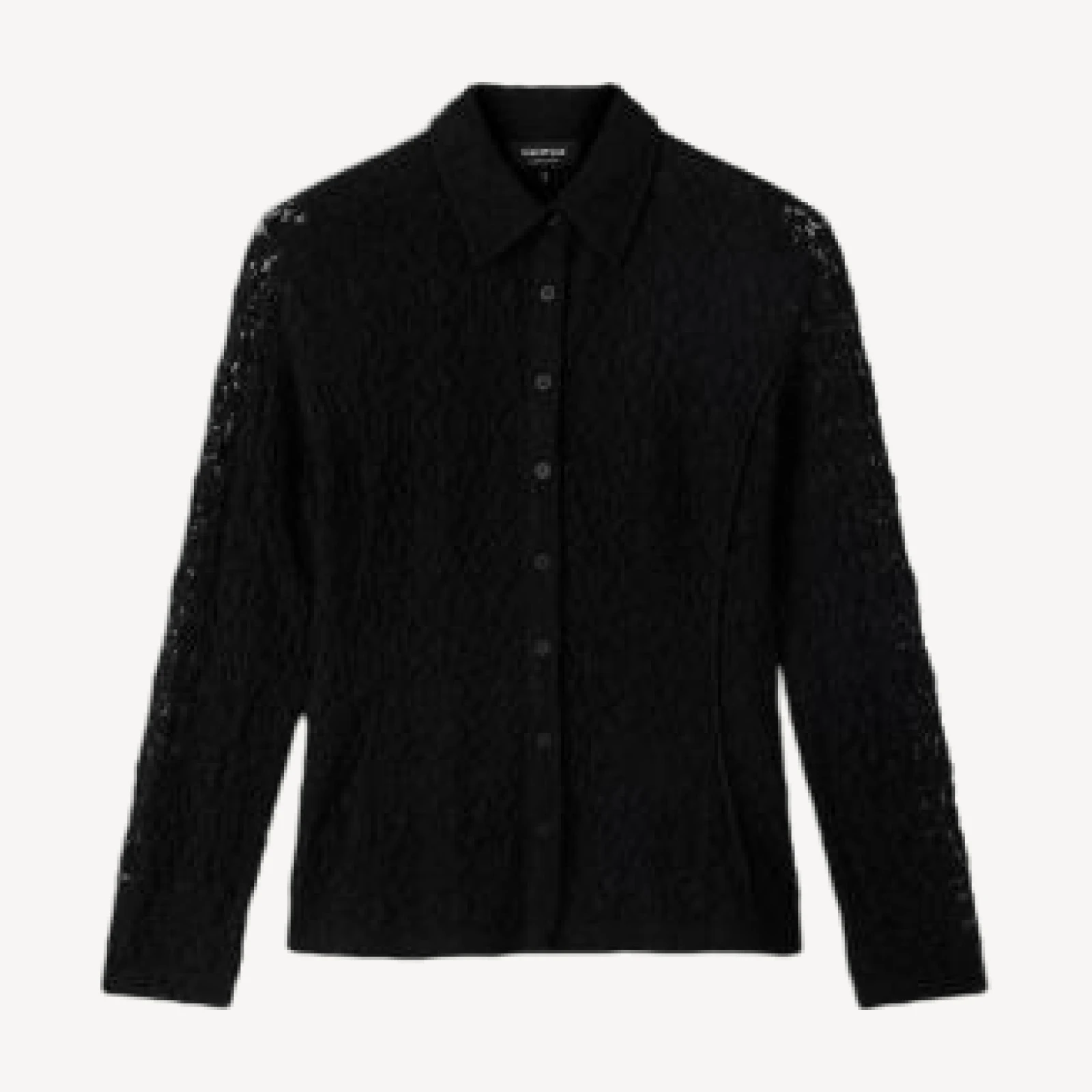 Whistles Lace Jersey Collared Shirt