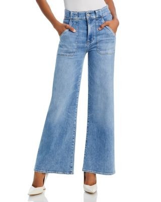 Frame Modern Pocket High Rise Wide Leg Jeans in Carpenter