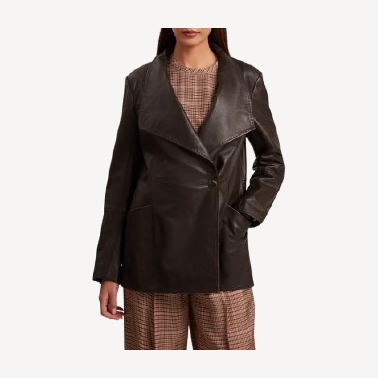 Ted Baker Attie Leather Wrap Jacket