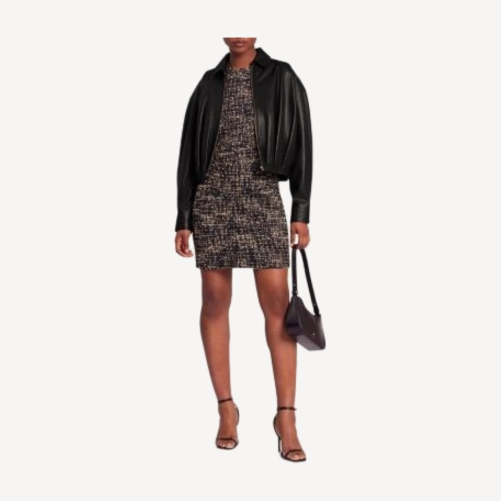 Ted Baker Adfabi Drape Detail Leather Bomber Jacket