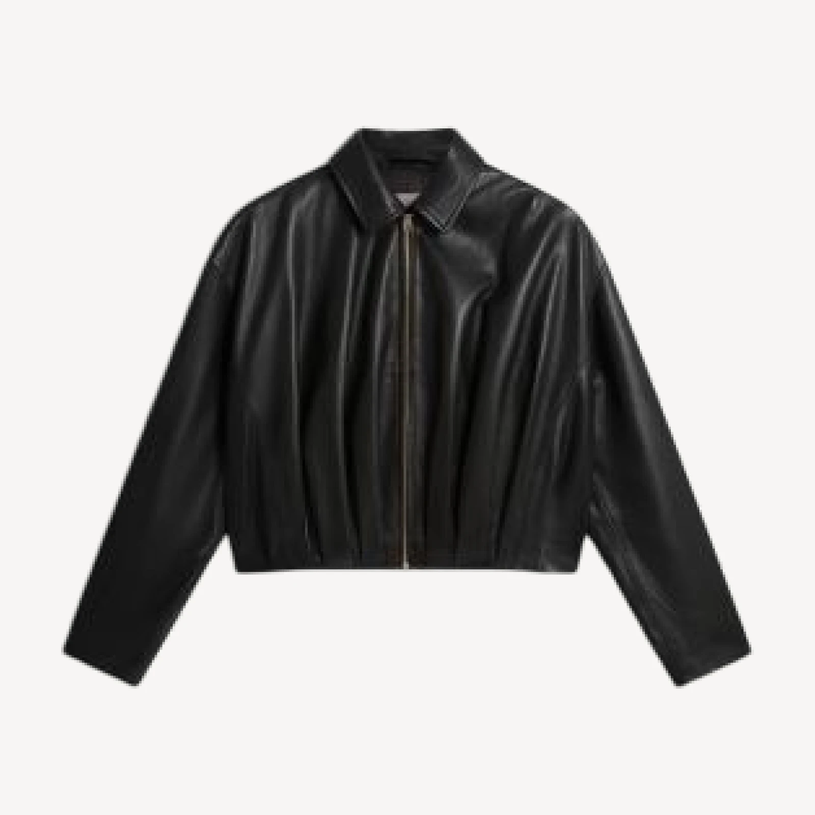 Ted Baker Adfabi Drape Detail Leather Bomber Jacket