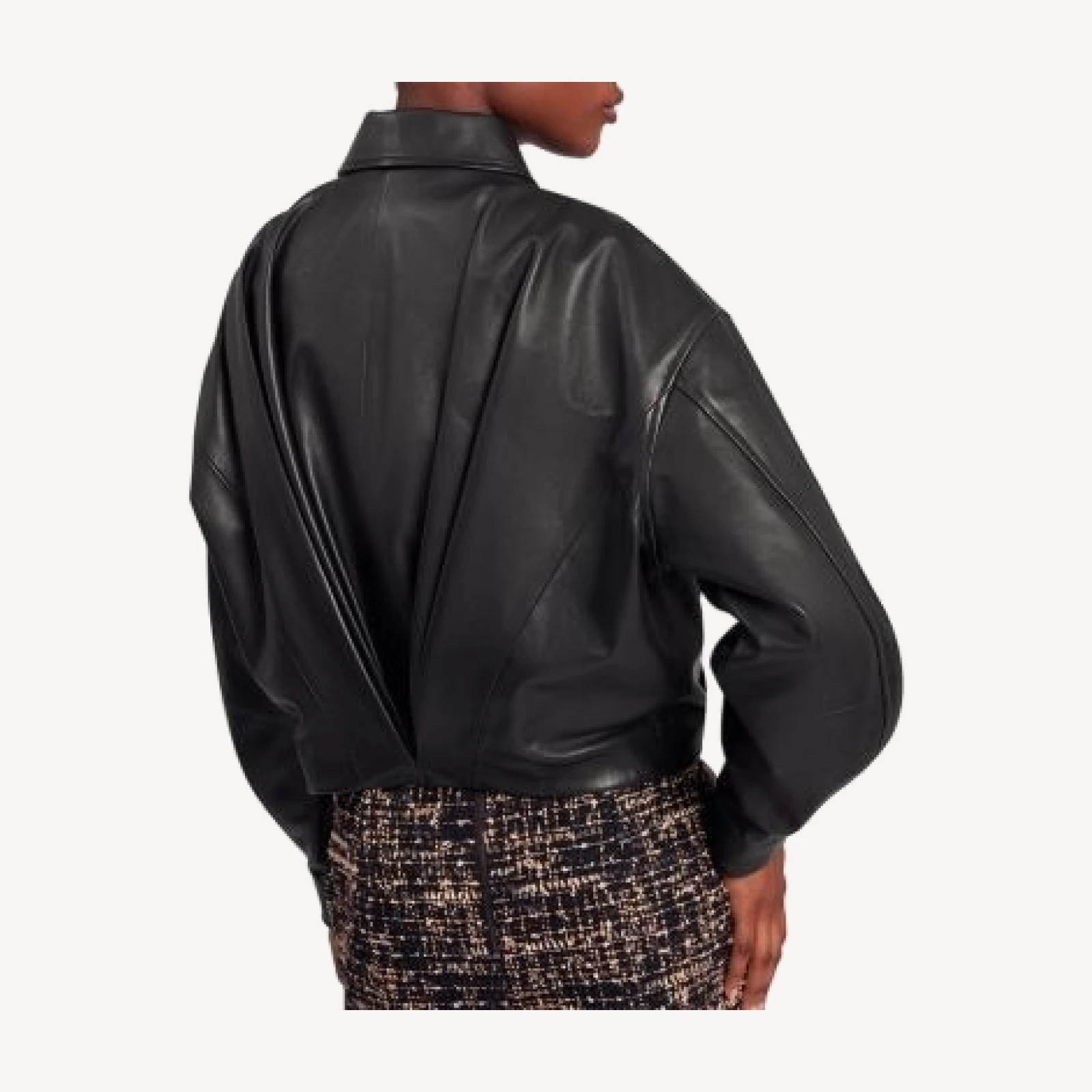 Ted Baker Adfabi Drape Detail Leather Bomber Jacket
