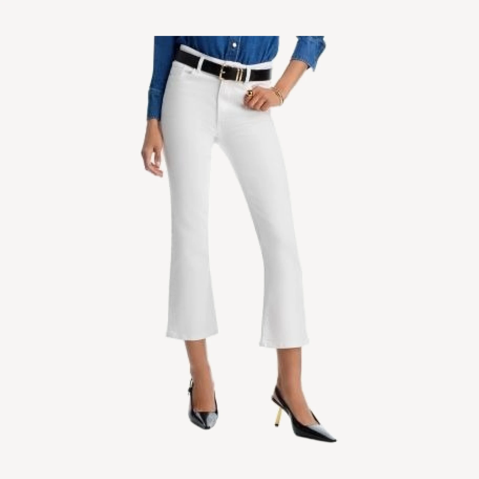 Frame The Reboot High Rise Ankle Bootcut Jeans in White