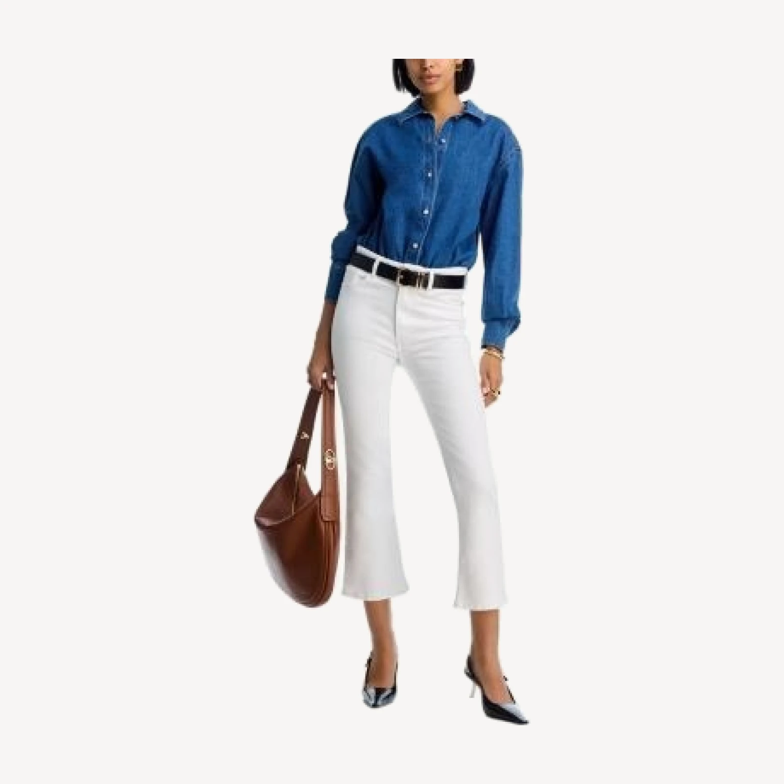 Frame The Reboot High Rise Ankle Bootcut Jeans in White