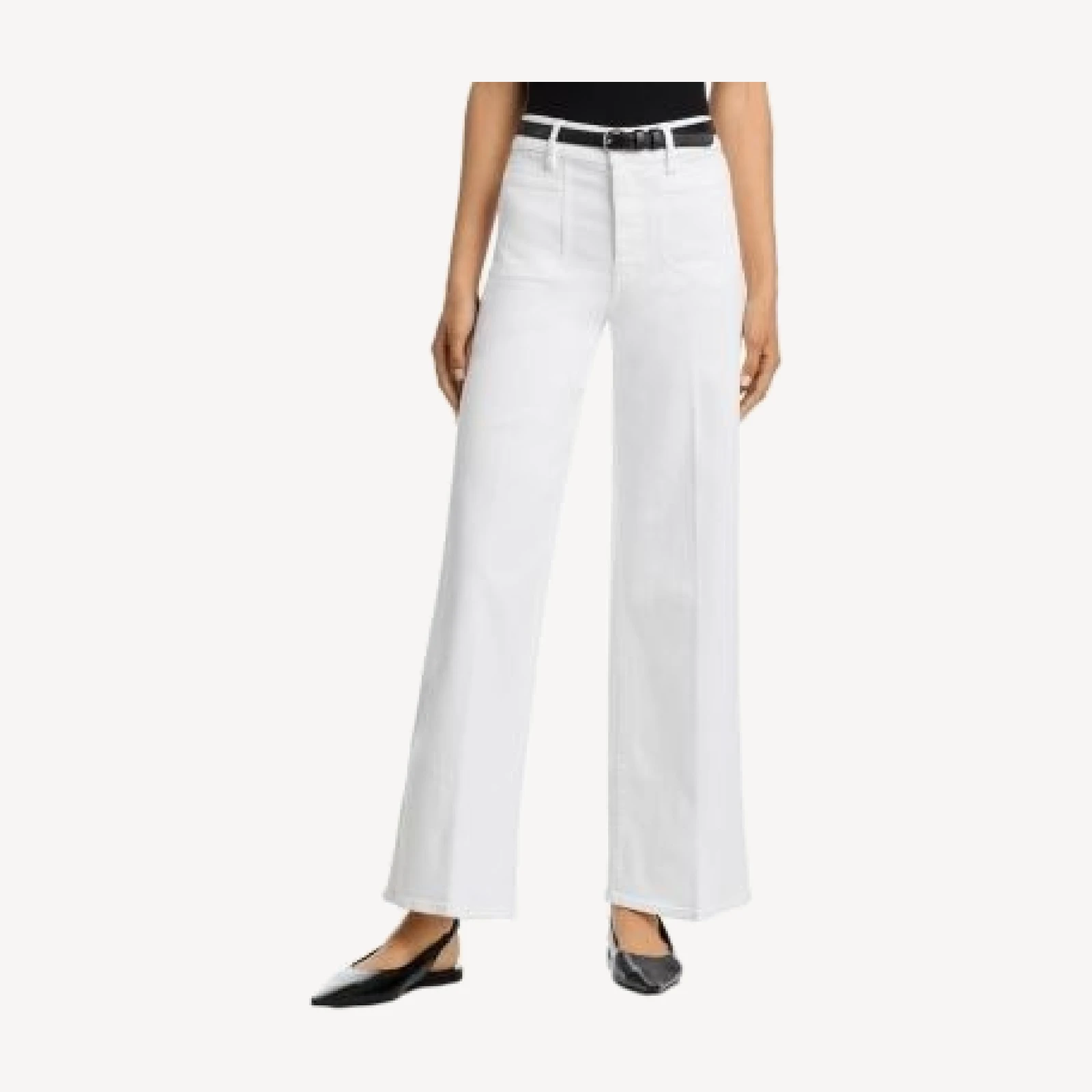 Frame Le Slim Palazzo High Rise Wide Leg Jeans in White