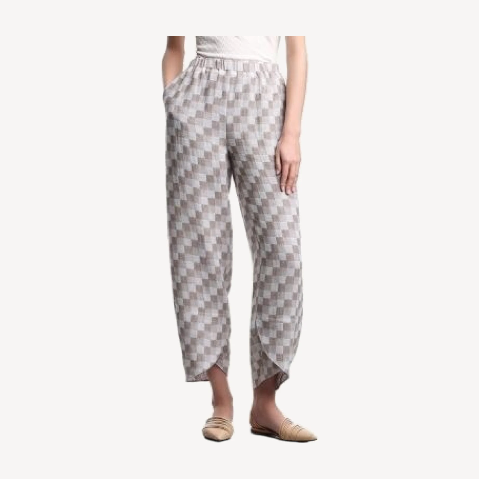 Emporio Armani Gauze Checkered Pants