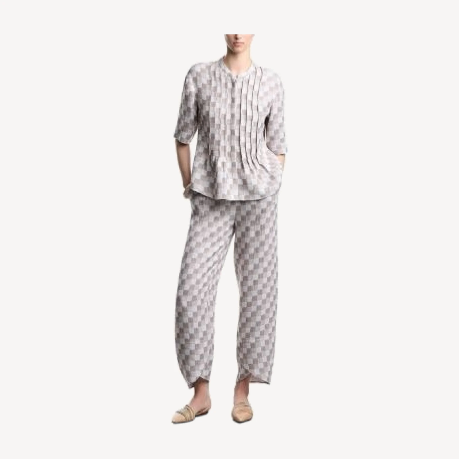 Emporio Armani Gauze Checkered Pants
