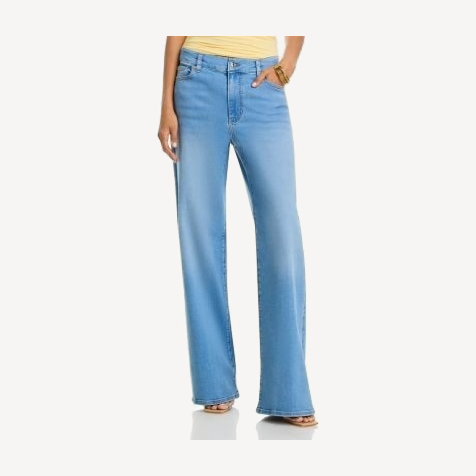 Frame Le Slim Palazzo Long High Rise Jeans in Honeymoon