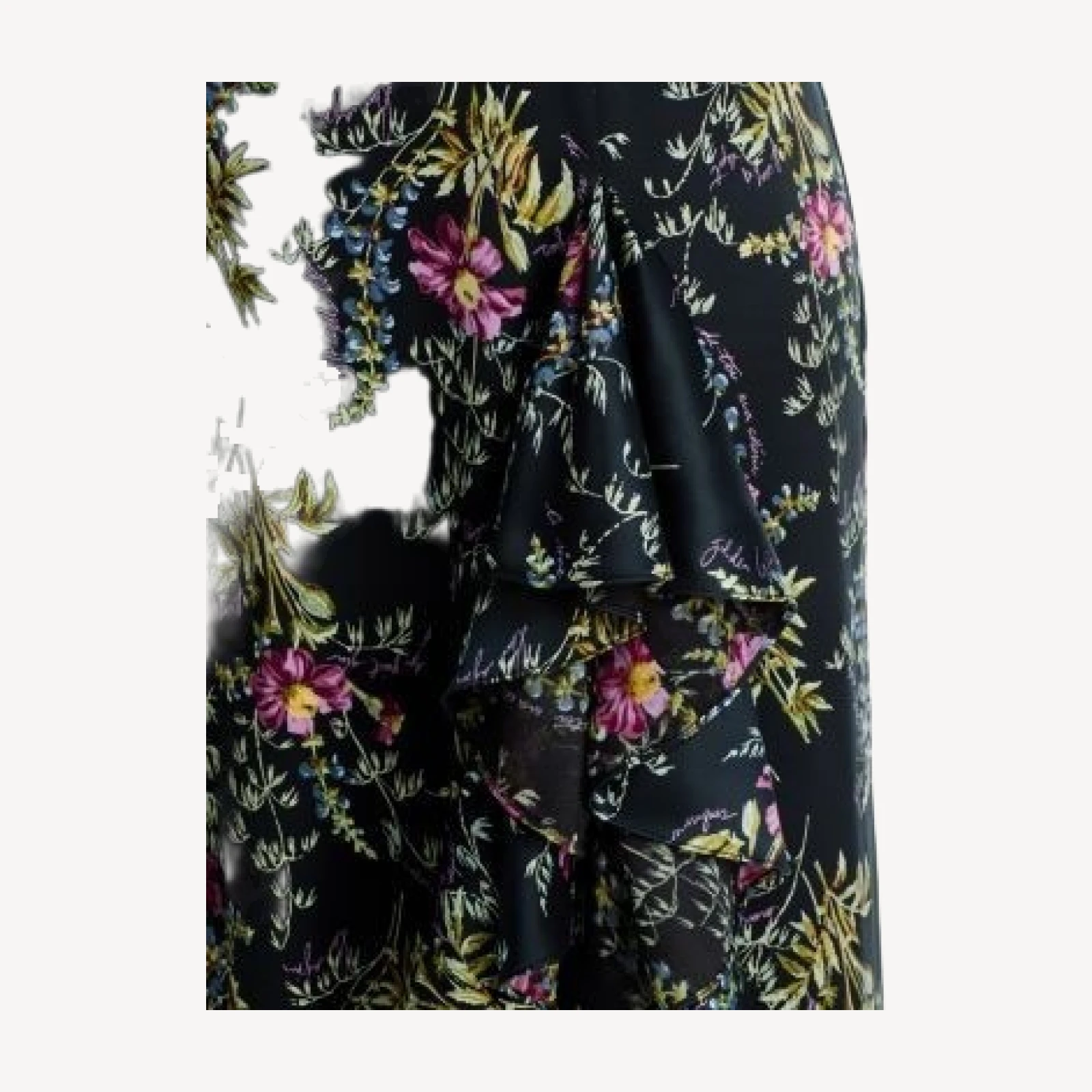 Cinq a Sept Renessa Floral Ruffled Front Slit Dress