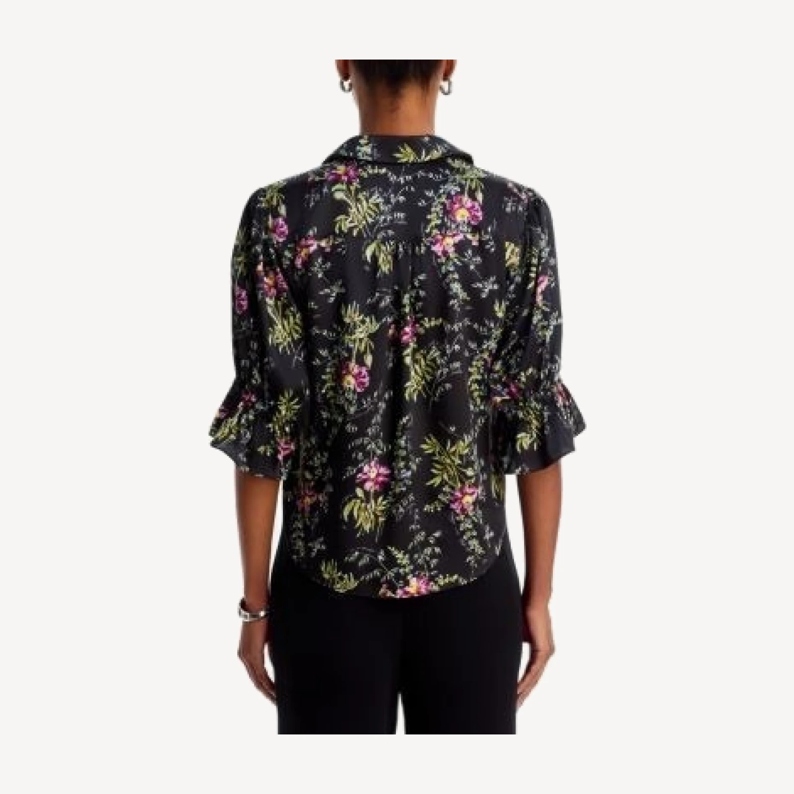 Cinq a Sept Fiona Wildflower Whispers Collared Ruffle Top