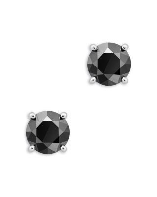 Bloomingdale's Fine Collection Black Diamond Stud Earrings in 14K White Gold, 1.0 tcw