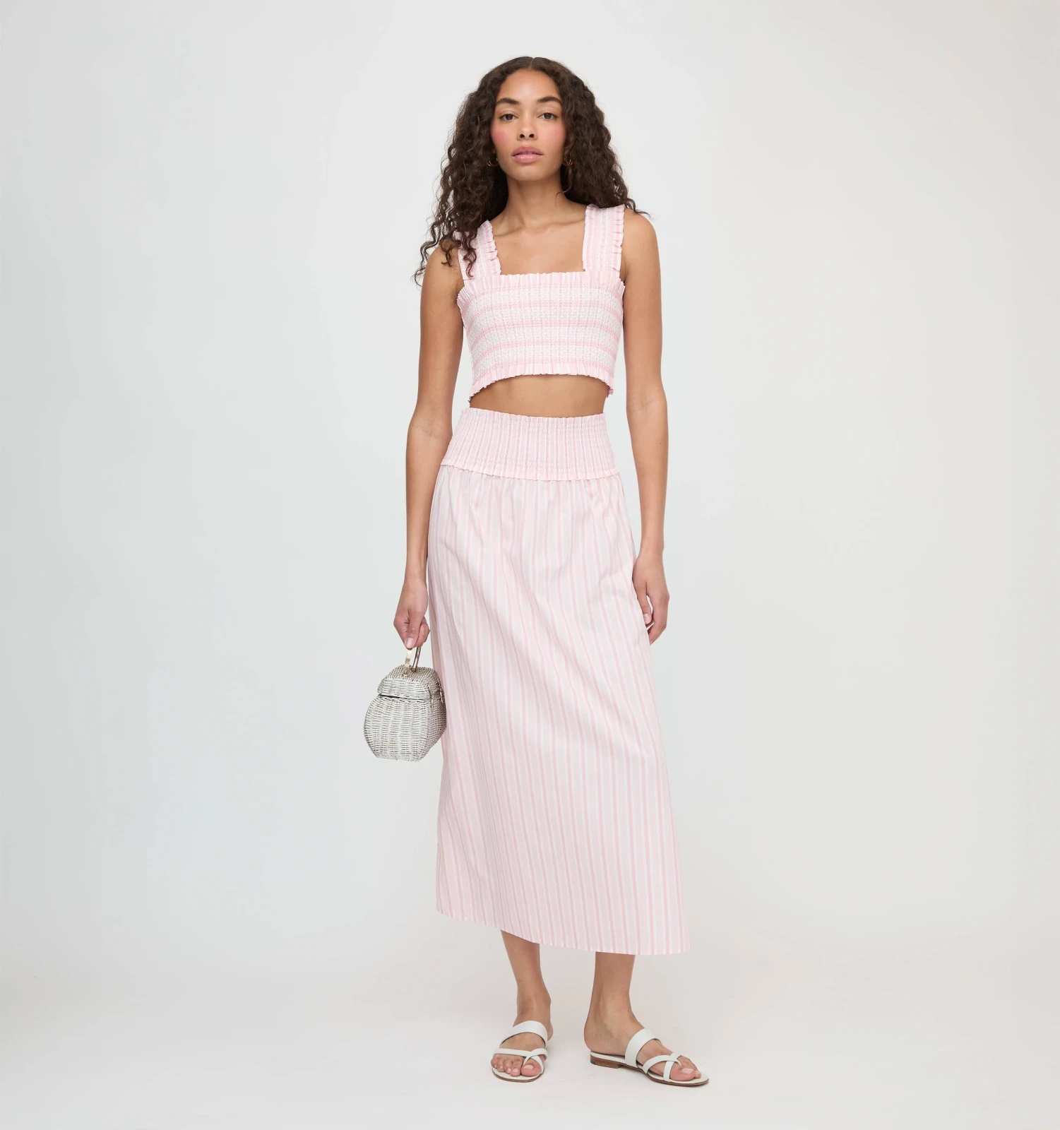 The Delphine Nap Skirt - Pink Variegated Stripe