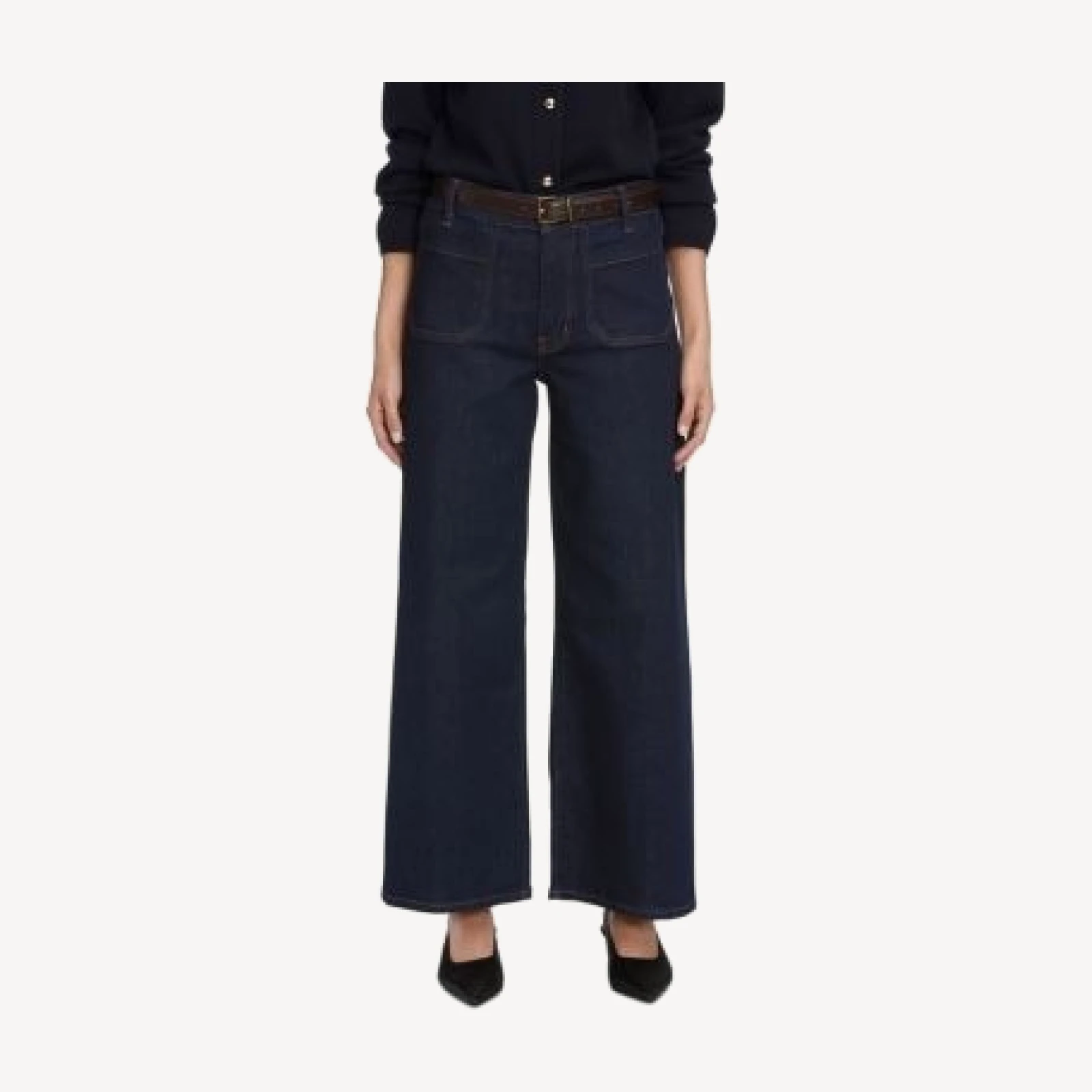 Frame Le Pixie High Rise Slim Palazzo Jeans in Rinse