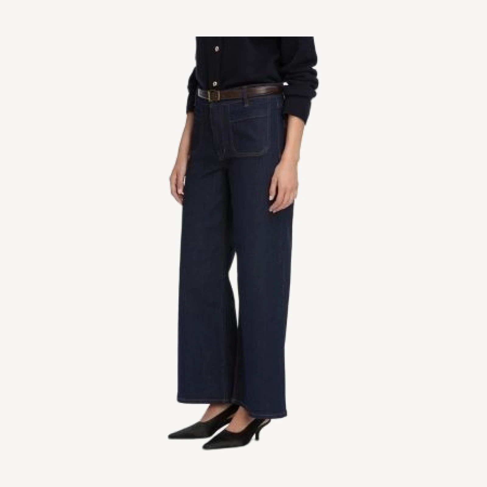 Frame Le Pixie High Rise Slim Palazzo Jeans in Rinse