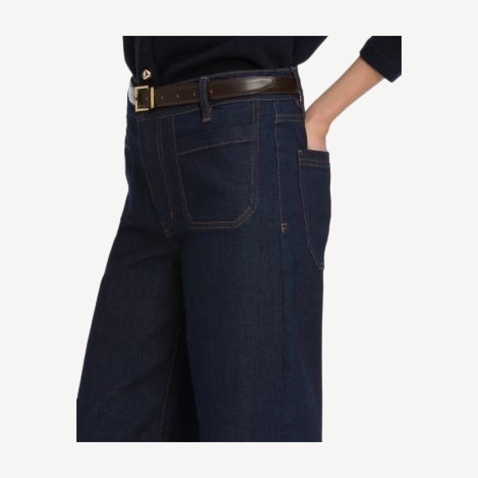 Frame Le Pixie High Rise Slim Palazzo Jeans in Rinse