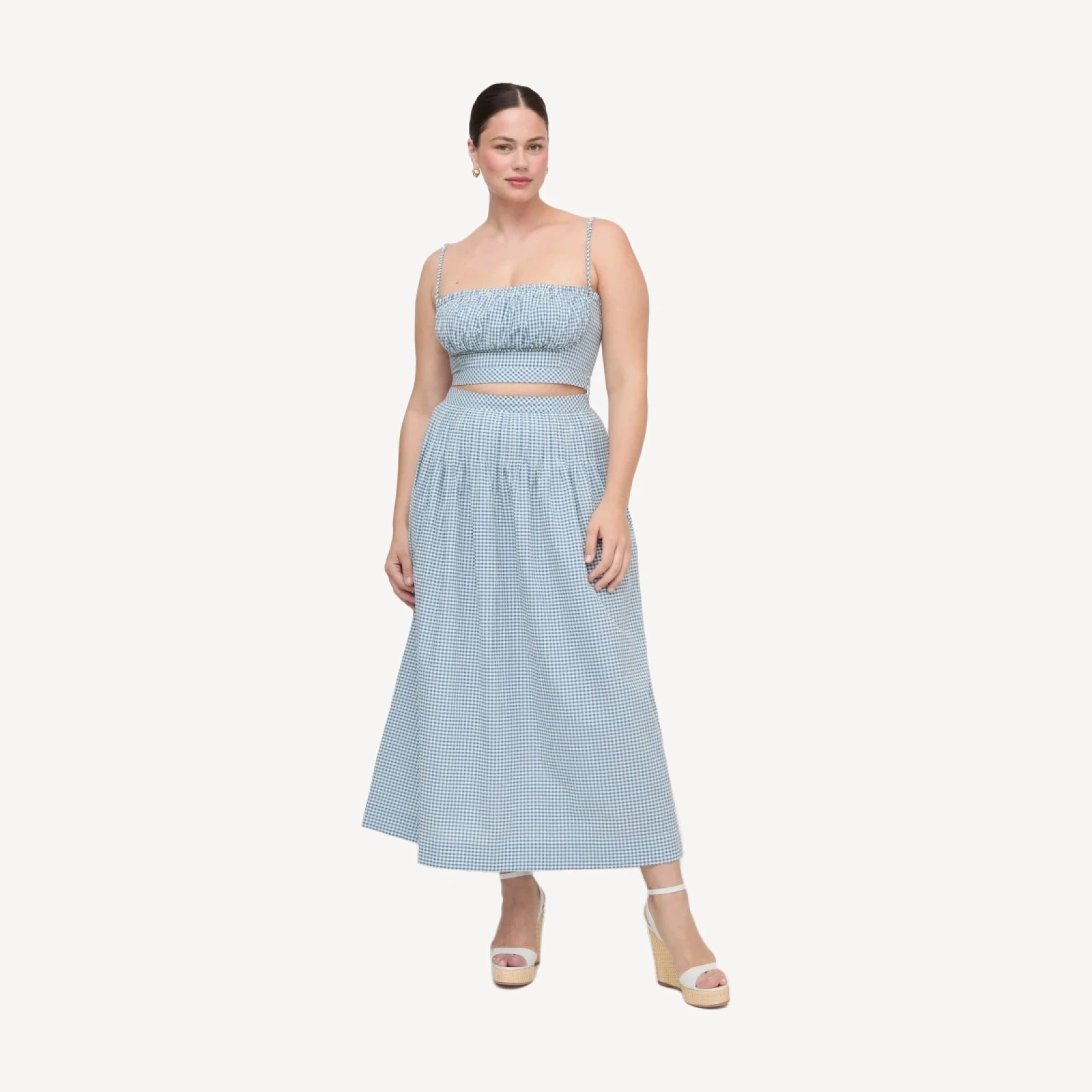The Ame Skirt - Lagoon Gingham