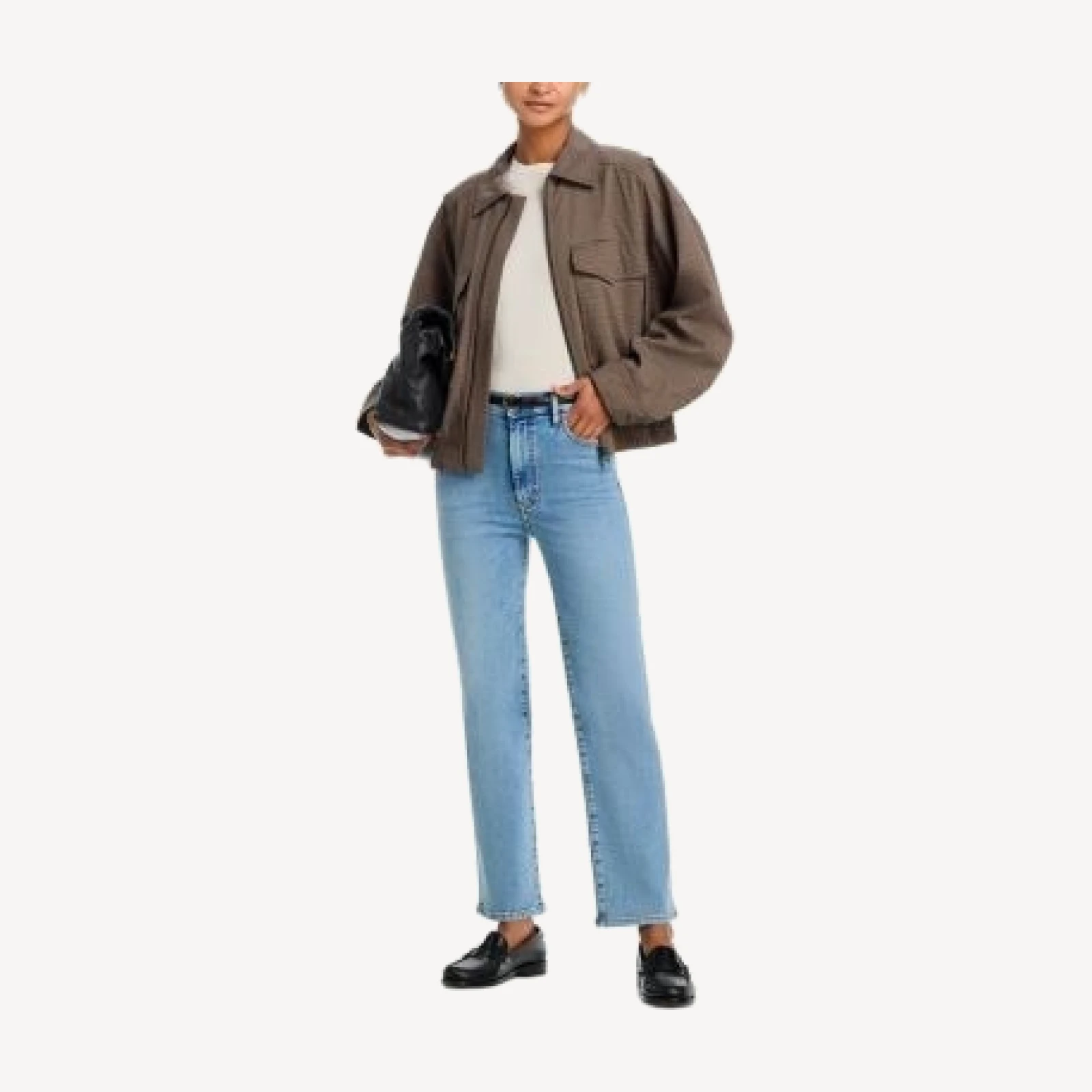 Frame Le Sleek Straight High Rise Jeans in Ripple