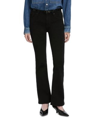 Frame The Icon High Rise Flare Jeans in Black