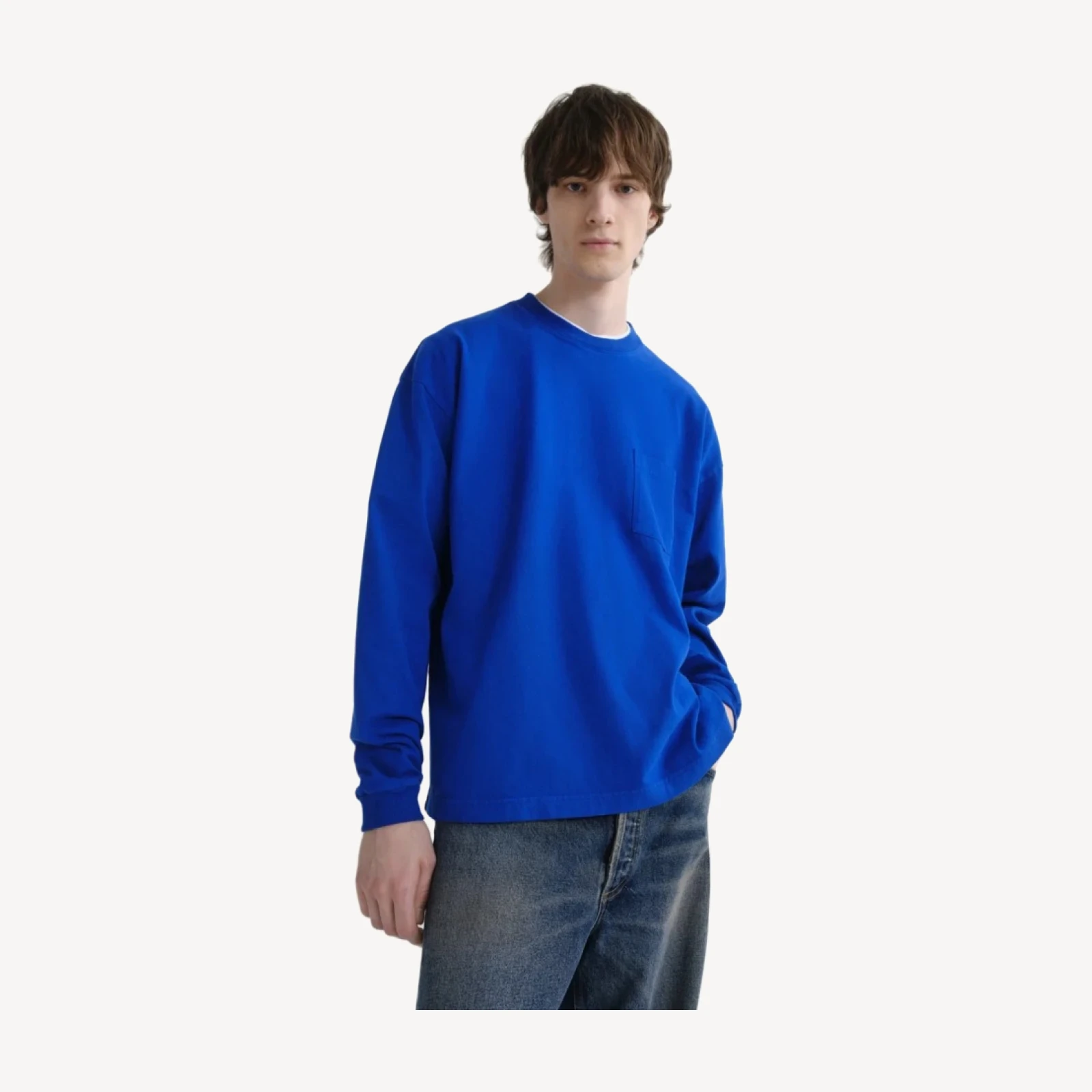 Lucan Long Sleeve Tee in Cobalt