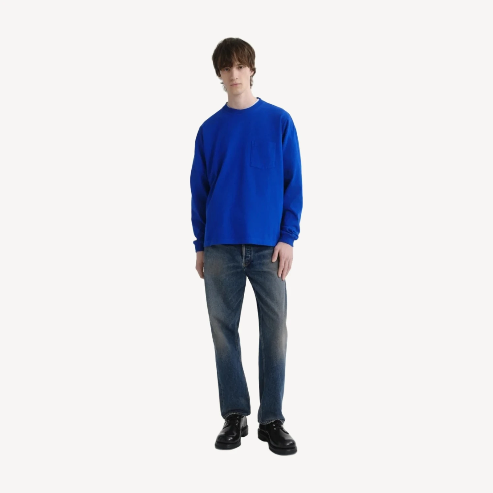 Lucan Long Sleeve Tee in Cobalt