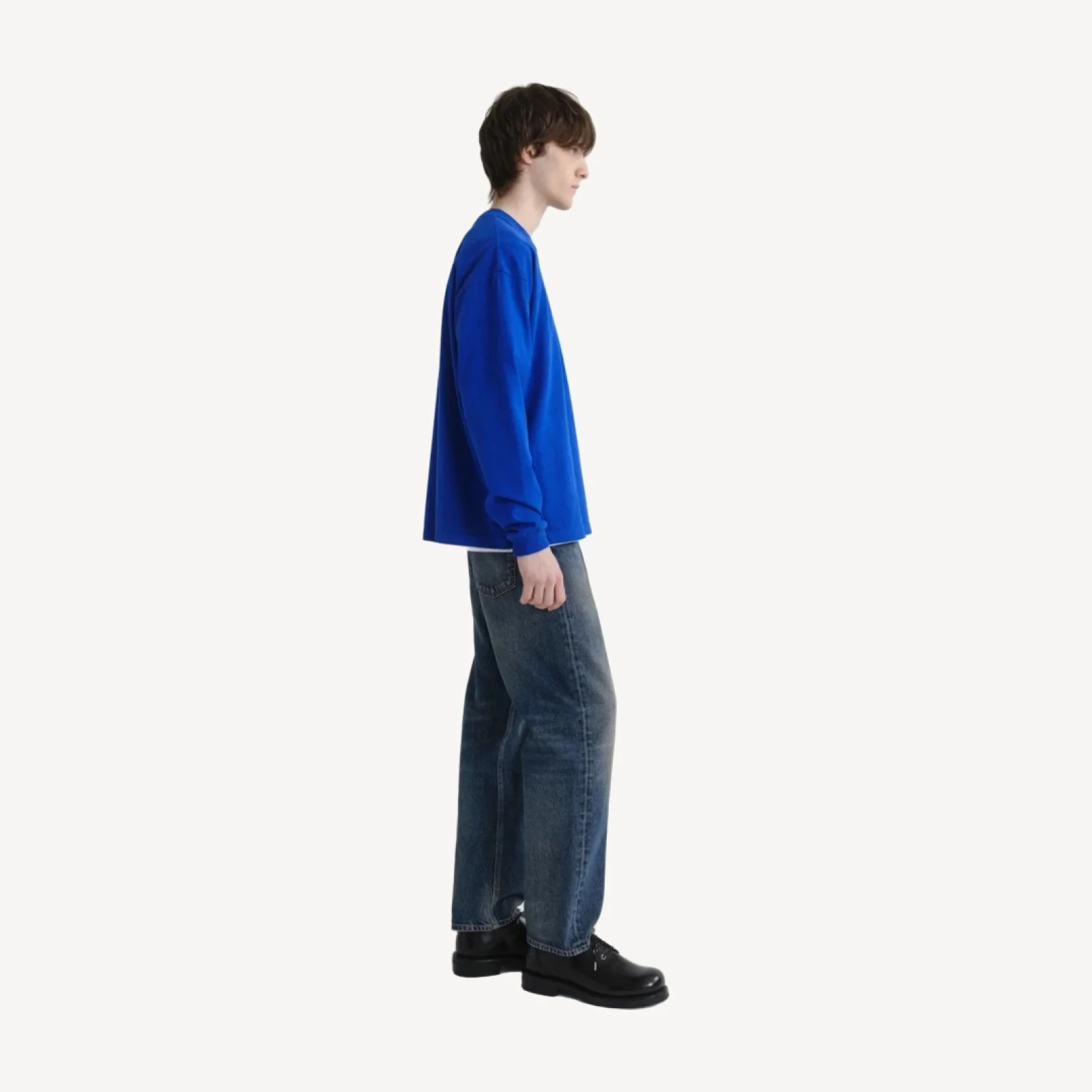 Lucan Long Sleeve Tee in Cobalt