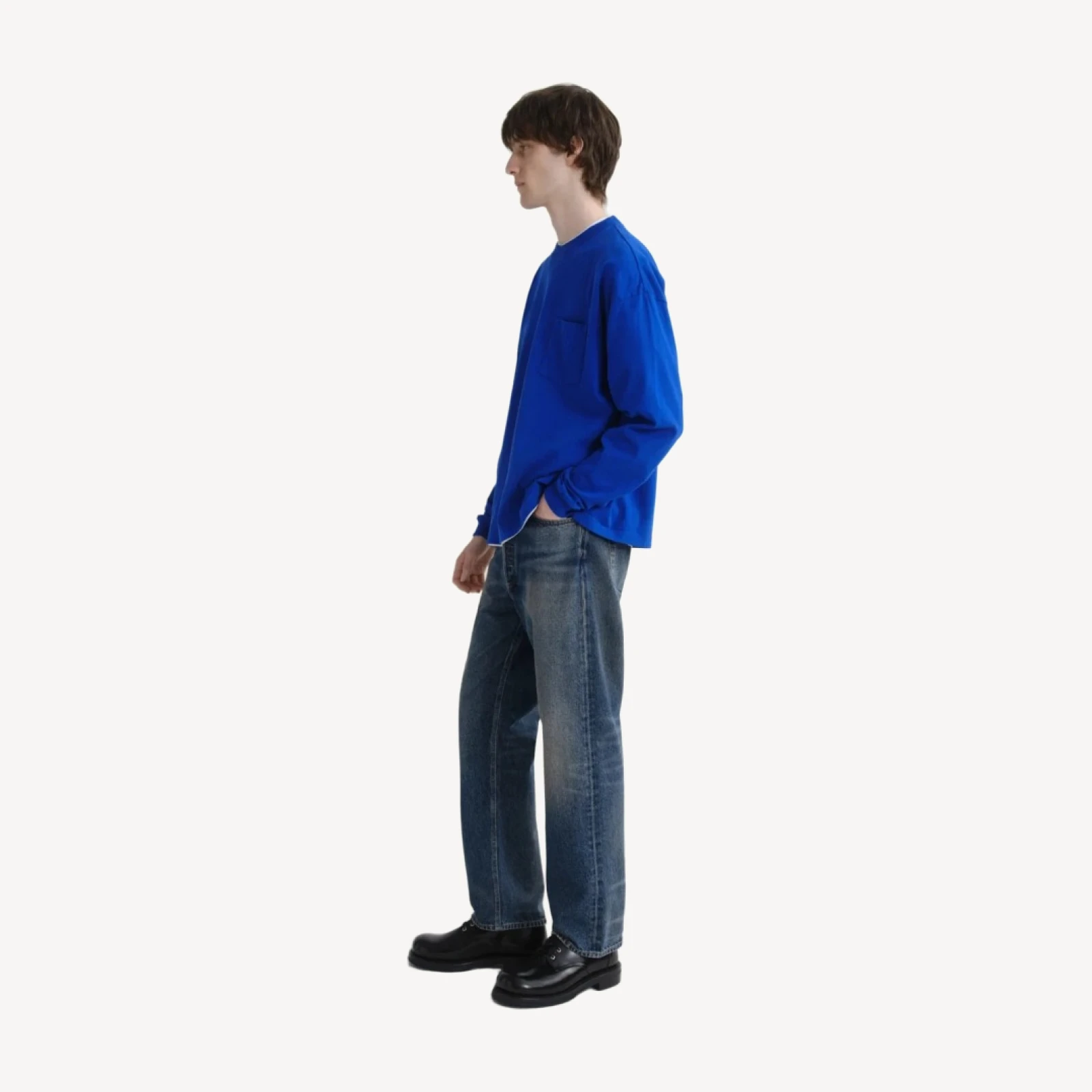 Lucan Long Sleeve Tee in Cobalt