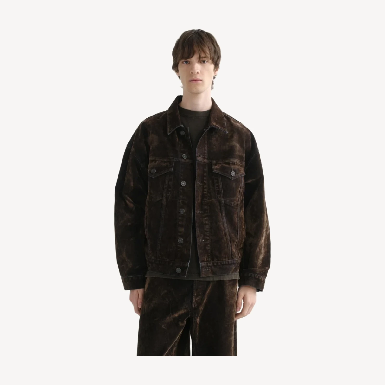 Stefano Jean Jacket in Olive Crush