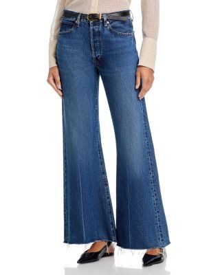 Frame The Lax High Rise Flare Jeans in Antidote Raw Fray