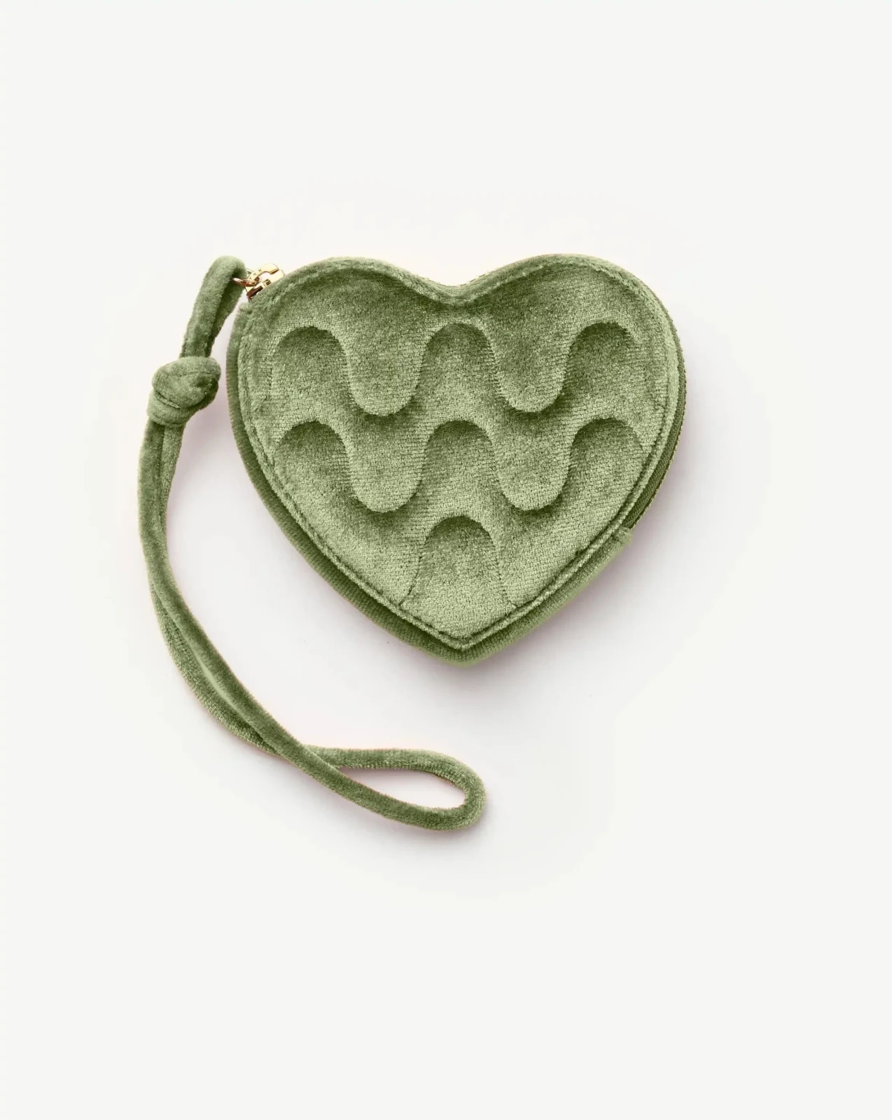 Velvet Heart Jewellery Pouch | Green Sage